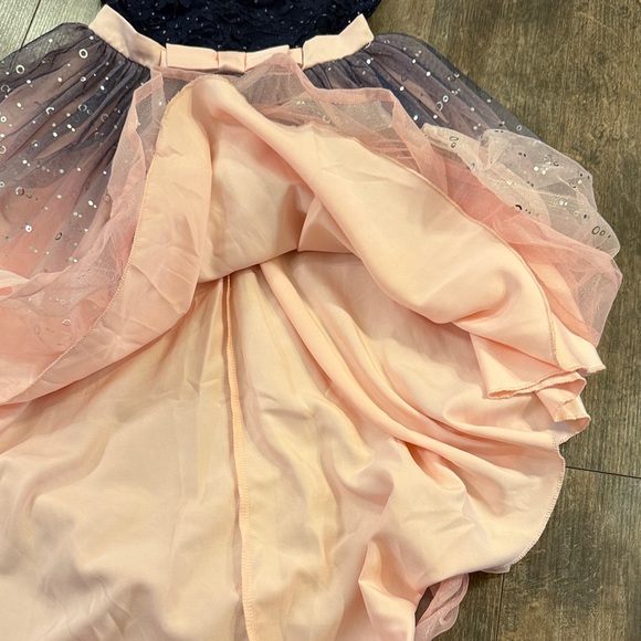 Speechless Navy and Pink Sequin Kids Dress - Picture 7 of 12